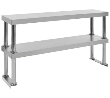 vidaXL Polica za radni stol s 2 razine 120x30x65 cm nehrđajući čelik - Venlo