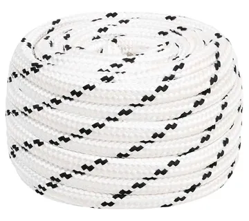 vidaXL Pleteni brodski konop bijeli 16 mm x 25 m poliesterski - Venlo