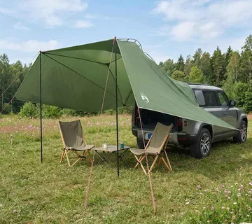 vidaXL Šator za auto 350 x 250 cm Zelena Poliester i čelik - Venlo