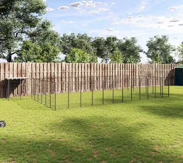 vidaXL Kavez za pse crni 30,25 m² čelični - Venlo