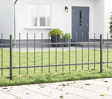 vidaXL Vrtna Ograda WOERDEN 9 kom. 15,3 x 0,6 m Čelik s prahom Siva - Venlo