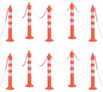 vidaXL Stupovi za kontrolu prometa s lancem 10 kom 75 cm PE - Venlo