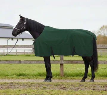 vidaXL Pokrivač za konje Cjela tamno zelena 155 cm Poliester Fleece - Venlo