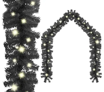 vidaXL Božićna girlanda s LED svjetlima 10 m crna - Venlo