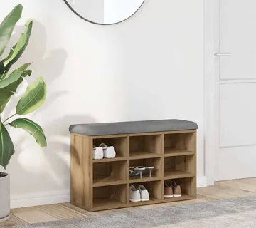 vidaXL Klupa za cipele obrtnički hrast 82x32x50 cm izrađeno drvo - Venlo