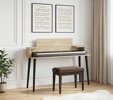 vidaXL Studio radni stol Hrast sonoma 110 x 36 x 19,5 cm - Venlo