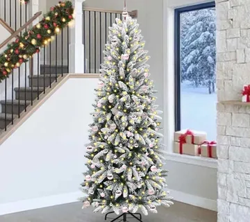 vidaXL Umjetno božićno drvce Bijela 240 cm PVC, plastika, čelik i PE - Venlo