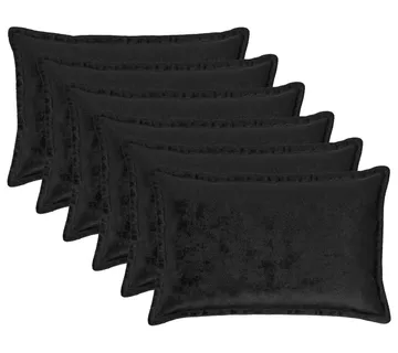 vidaXL Presvlaka za jastuk 6 pcs HOUTEN Crna 50 x 75 cm Flanel - Venlo