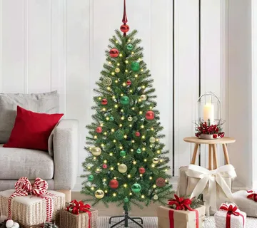 vidaXL Set Božićnih Ukrasnih Kuglica 61 kom. 150 LED lampica Ø 6 cm - Venlo