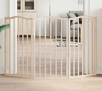 vidaXL Vrata za pse s 3 panela sklopiva 150 cm od drva topole - Venlo