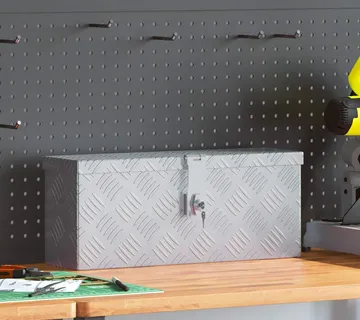 vidaXL Aluminijska kutija 48,5 x 14 x 20 cm srebrna - Venlo