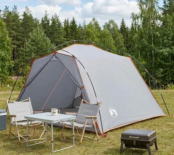 vidaXL Tunelski šator 4-osobni Siva i narančasta - Venlo