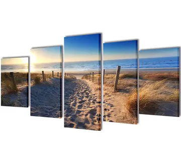 vidaXL Zidne slike na platnu s printom pješčane plaže 200 x 100 cm - Venlo