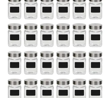 vidaXL Staklenke za pohranu s naljepnicom 24 kom 300 ml - Venlo