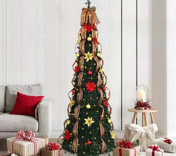 vidaXL Umjetno božićno drvce s 200 LED svjetlima Zelena 215 cm PVC - Venlo