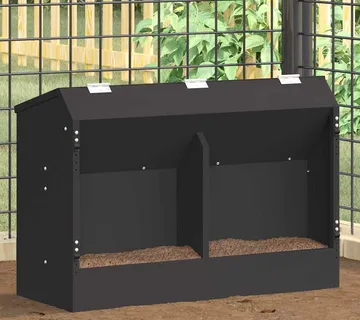 vidaXL Hranilica za zečeve Crna 64,5 x 25,5 x 45,5 cm 6 kg - Venlo