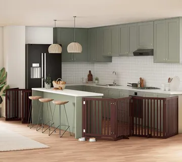 vidaXL Vrata za pse s vratašcima 12 panela sklopiva 960 cm drvo topole - Venlo