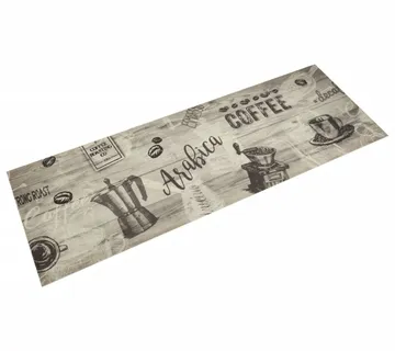 vidaXL Kuhinjski tepih perivi s natpisom 60 x 180 cm baršunasti sivi - Venlo
