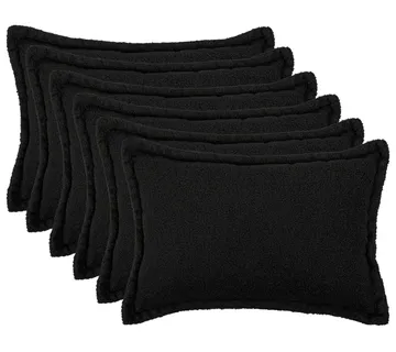 vidaXL Presvlaka za jastuk 6 pcs HOUTEN Crna 40 x 60 cm Bouclé - Venlo