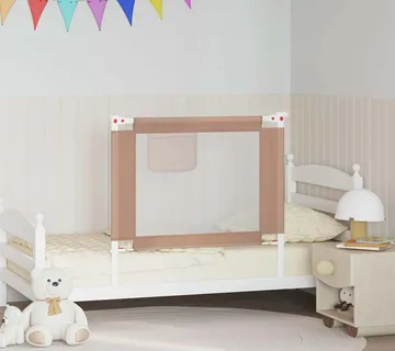 vidaXL Sigurnosna ograda za dječji krevet smeđe-siva 90x25 cm tkanina - Venlo
