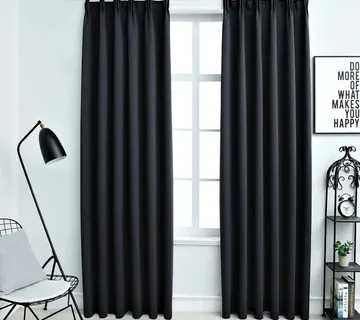 vidaXL Zavjese za zamračivanje s kukama 2 kom crne 140 x 245 cm - Venlo