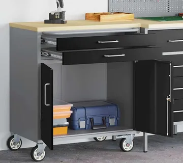 vidaXL Kolica sa radnom površinom Crna i Siva 75 x 45 x 85 cm - Venlo