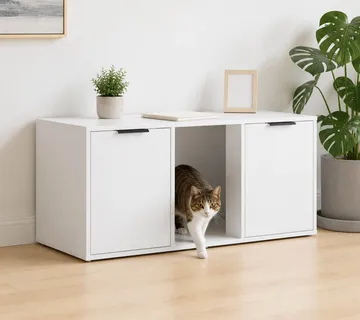 vidaXL Namještaj za kavez za mačke Bijela 100 x 49 x 45 cm - Venlo