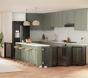 vidaXL Vrata za pse s vratašcima 15 panela sklopiva 750 cm drvo topole - Venlo