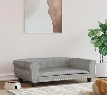 vidaXL Krevet za pse svjetlosivi 95 x 55 x 30 cm baršunasti - Venlo
