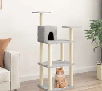 vidaXL Penjalica za mačke sa stupovima za grebanje svjetlosiva 118,5cm - Venlo