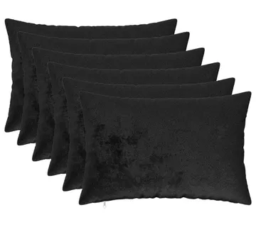 vidaXL Presvlaka za jastuk 6 pcs HEERLEN Crna 30 x 50 cm Flanel - Venlo