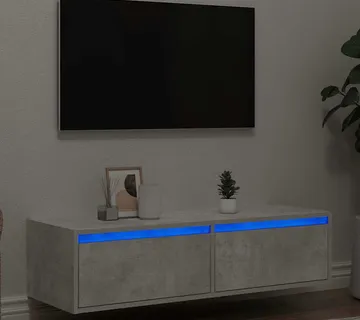 vidaXL TV ormarić s LED svjetlima siva boja betona 100X35,5x25 cm - Venlo