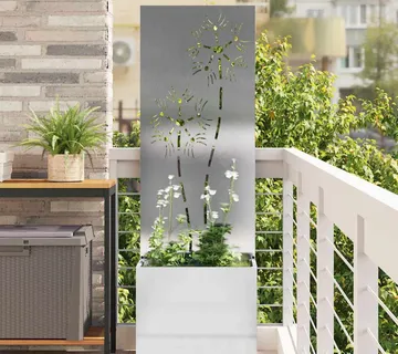 vidaXL Privatnost u vrtu Srebrna 50 x 32 x 150 cm Nehrđajući čelik - Venlo