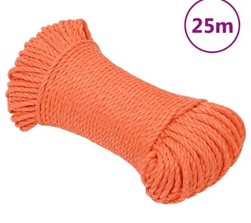 vidaXL Radno uže narančasti 6 mm 25 m od polipropilena - Venlo