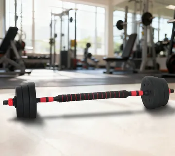 vidaXL 2-u-1 set bučica i olimpijske šipke 20 kg Crna i crvena - Venlo