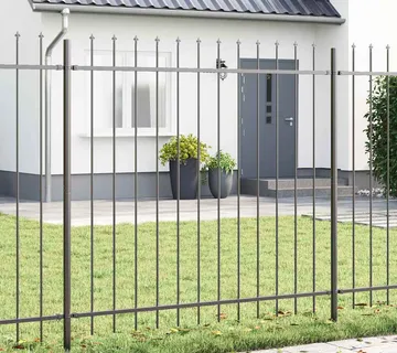 vidaXL Vrtna Ograda WOERDEN 3 kom. 5,1 x 1,5 m Čelik s prahom Siva - Venlo