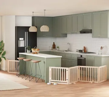 vidaXL Vrata za pse s vratašcima 6 panela sklopiva 480 cm drvo topole - Venlo