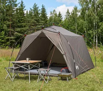vidaXL Tunelski šator 2-osobni Smeđa i siva - Venlo