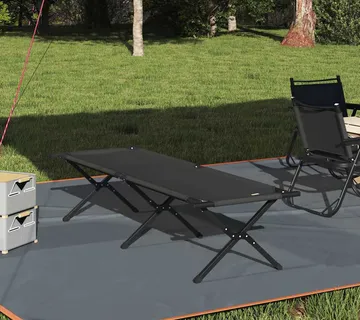 vidaXL Sklopivi kamperski krevet Crna 193 x 69 x 45 cm Oxford tkanina - Venlo