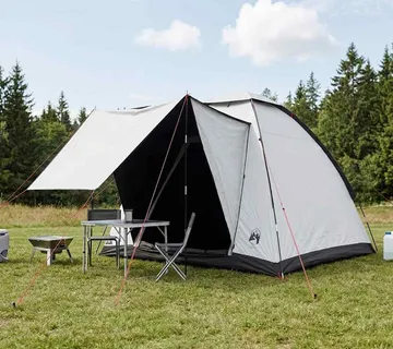 vidaXL Kamping šator 2-osobni Bijeli Blackout Poliester i čelik - Venlo