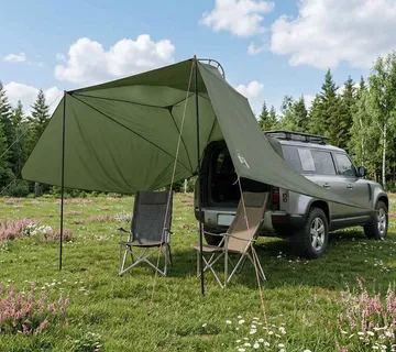vidaXL Šator za auto 350 x 250 cm Maslinasto zelena Poliester i čelik - Venlo