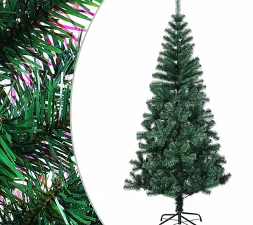 vidaXL Umjetno božićno drvce s obojenim vrhovima zeleno 150 cm PVC - Venlo
