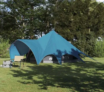 vidaXL Šator Teepee za 5 osoba 5-osobni Plava i siva - Venlo