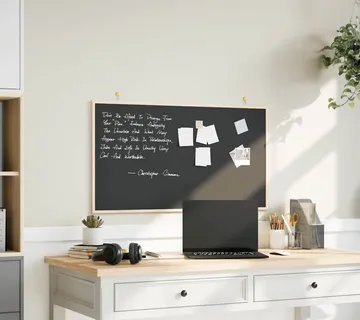 vidaXL Ploča za pisanje kredom s okvirom od masivnog borovog drva crna 100 x 55 cm - Venlo