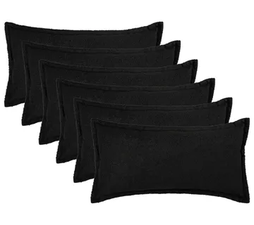 vidaXL Presvlaka za jastuk 6 pcs HOUTEN Crna 40 x 80 cm Bouclé - Venlo