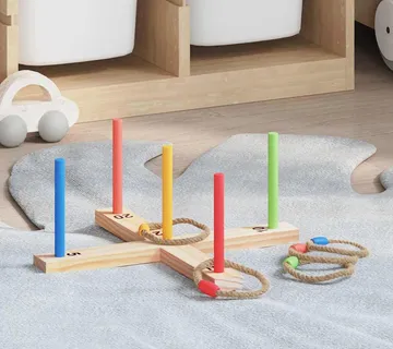 vidaXL Set za igru bacanja prstena Šareni 41 x 41 x 16 cm - Venlo
