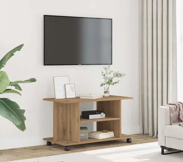vidaXL TV ormarić s kotačićima Artisan hrast 80x40x45 cm izrađeno drvo - Venlo