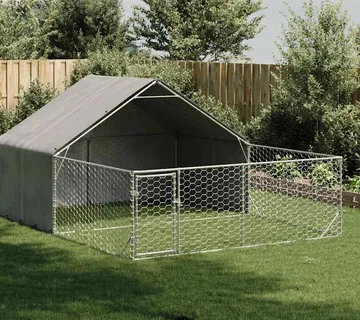 vidaXL Vanjska kućica za pse sa stazom 5x3x1,9 m pocinčani čelik - Venlo
