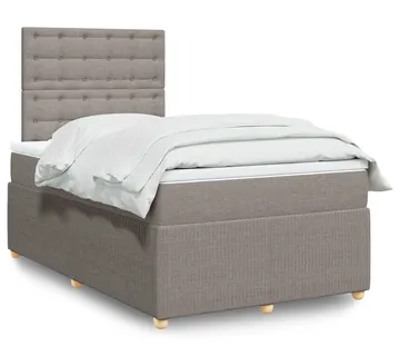 vidaXL Krevet s oprugama i madracem smeđesivi 120 x 190 cm od tkanine - Venlo