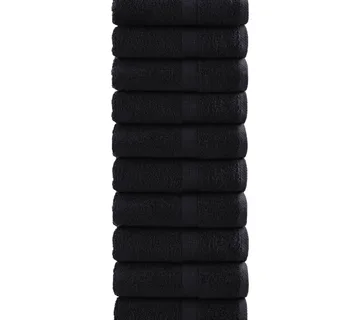 vidaXL Premium ručnici za goste SOLUND 10 kom. crni 30x50 cm 600 g/m² - Venlo